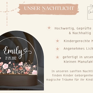 Nachtlicht Kinder, Nachtlicht personalisiert, Nachtlicht Baby, Babygeschenk Geburt, Kinder Lampe, Baby Lampe, Taufgeschenk,Nachtlicht, Taufe Bild 4