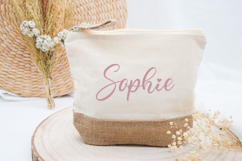 Gepersonaliseerde make-up tas, tas gepersonaliseerd, make-up tas, toilettas, toilettas, make-up tas, tas, cadeau vriendin afbeelding 2