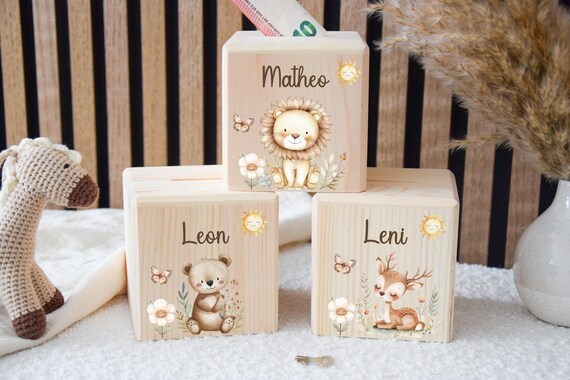 Spardose, Spardose Kind, Spardose Holz, Taufgeschenk, Taufe, Spardose personalisiert, Baby, Geburt, Geschenke Geburt, Spardose Mädchen, Kind