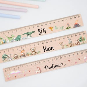 Liniaal, liniaal met naam, gepersonaliseerde houten liniaal 20 cm, cadeau voor schoolinschrijving, liniaal voor scholieren, terug naar school, accessoires voor etui's