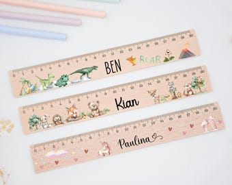 Righello, righello personalizzato con nome, righello in legno da 20 cm, regalo per il ritorno a scuola, righello per scolari, primo giorno di scuola, accessorio per astuccio