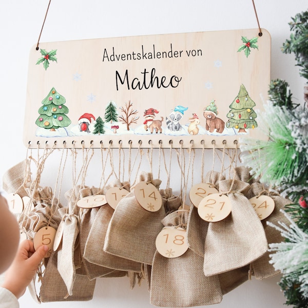 Adventskalender Kinder, Adventskalender zum Befüllen, Adventskalender Holz, Aventskalender personalisiert, Weihnachten Kinder, Nikolaus