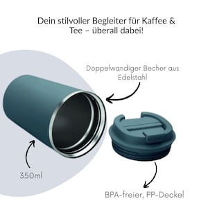 Edelstahl-Thermobecher mit Wunschgravur als stilvolles Geschenk – z. B. zu Weihnachten, Vatertag, Muttertag oder als Dankeschön im Büro. Umweltfreundlich & edel.