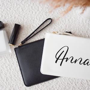 Personalisierte Kosmetiktasche Beautybag Wunschname | Custom Geschenk Muttertag Freundin Schminktasche Kulturtasche Hochzeit JGA Trauzeugin