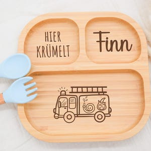 Bambusteller mit Saugnapf, Babyteller personalisiert, Kinderteller, Babygeschenk, Bambusteller Baby, Geschenk Geburt, Taufe Kindergeschenke