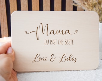 Muttertagsgeschenk, Muttertag, Geschenk zum Muttertag, Mama, Danke Mama,  Frühstücksbrett personalisiert, Personalisiertes Geschenk, Brett