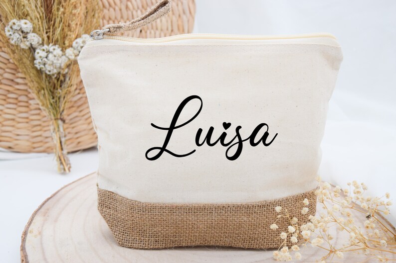 Gepersonaliseerde make-up tas, tas gepersonaliseerd, make-up tas, toilettas, toilettas, make-up tas, tas, cadeau vriendin afbeelding 1