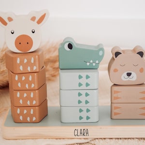 Stacking tower, stacking tower personalized, baby toys, Montessori toys, baby gifts, baby gift birth, birth gift, christening gift