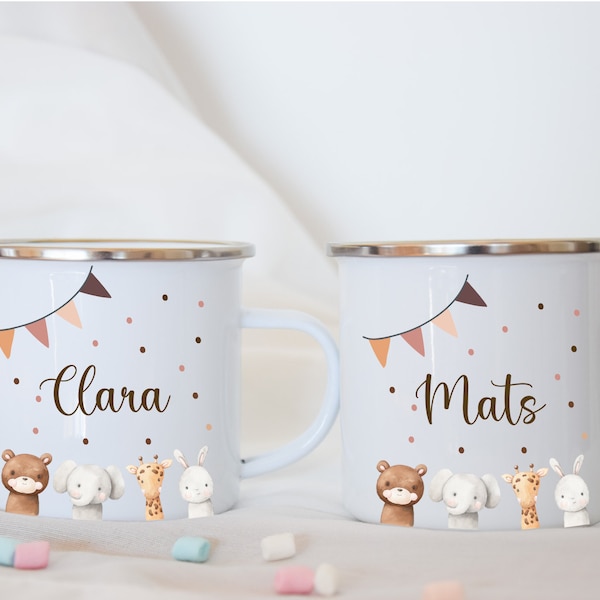 Emaille Tasse, Babygeschenke, Kinder Tasse personalisiert, personalisierte Tasse, Emaille Tasse personalisiert, Kindertasse, Geschenk Geburt