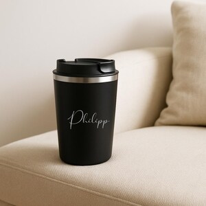 Custom stainless steel mug beautifully packed – ideal as a farewell gift, Christmas gift or birthday surprise.
