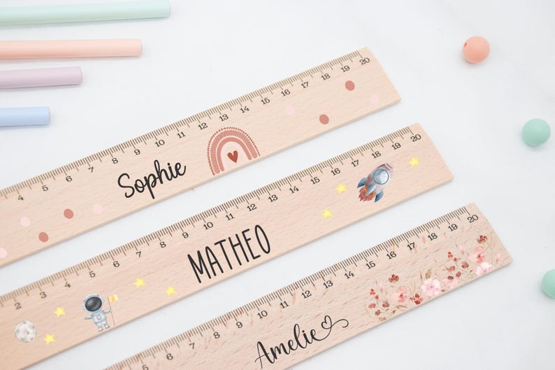 Ruler, schoolchild, personalized ruler, wooden ruler, back-to-school gifts, back-to-school presents, school enrollment gift, start of school image 3