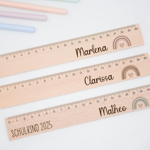 Règle, écolier, règle personnalisée, règle en bois, cadeaux de scolarisation, cadeaux de scolarisation, cadeau d'introduction à l'école, rentrée scolaire