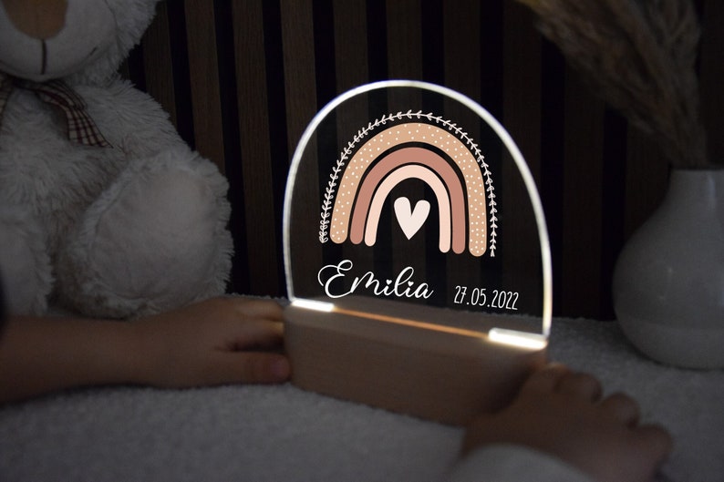 Night light baby, night light personalized, night lamp baby, baby gift birth, baptism gift, night light, baptism, birth gift, children image 1