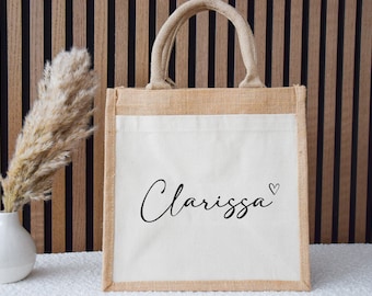 Personalized jute bag with name, jute bag, personalized jute bag, Mother's Day gift, girlfriend gift, housewarming gift