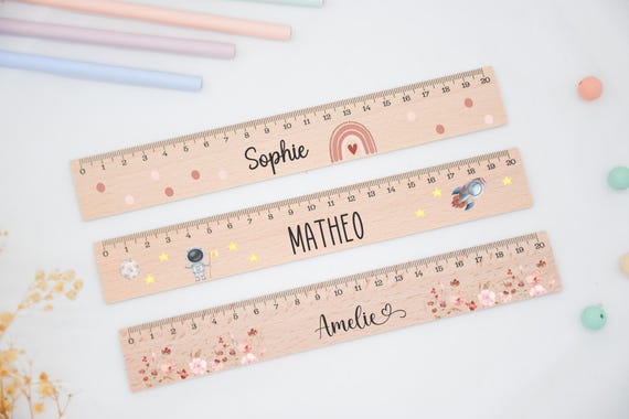 Lineal, Schulkind, Lineal personalisiert, Holzlineal, Geschenke Einschulung, Einschulungsgeschenke, Schuleinführung Geschenk, Schulanfang
