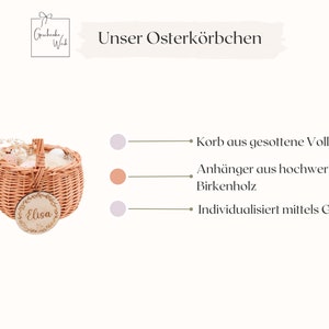 Osterkörbchen, Osterkorb, Osterkörbchen Kinder, Ostergeschenke, Osteranhänger, Weidenkorb, Geschenkkorb, Osternest, Osterdeko, Ostern, Baby Bild 5