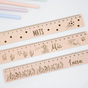 Règle, écolier, règle personnalisée, règle en bois, cadeaux de scolarisation, cadeaux de scolarisation, cadeau d'introduction à l'école, rentrée scolaire