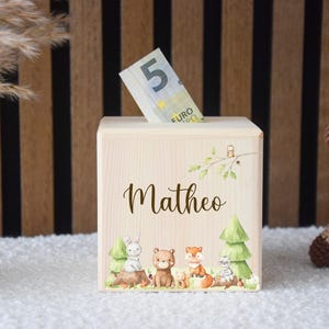 Spardose, Spardose personalisiert, Spardose Kind,  Spardose Holz, Spardose Mädchen, Spardose Taufe, Personalisierte Spardose, Taufgeschenk