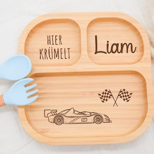 Bambusteller mit Saugnapf, Babyteller personalisiert, Kinderteller, Babygeschenk, Bambusteller Baby, Geschenk Geburt, Taufe Kindergeschenke