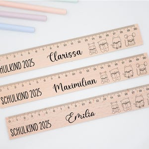 Règle, écolier, règle personnalisée, règle en bois, cadeaux de scolarisation, cadeaux de scolarisation, cadeau d'introduction à l'école, rentrée scolaire