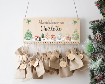 Calendrier de l'Avent enfants, Calendrier de l'Avent à remplir, Calendrier de l'Avent en bois, Calendrier de l'Avent personnalisé, Noël enfants, Père Noël