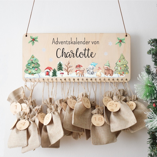 Adventskalender Kinder, Adventskalender zum Befüllen, Adventskalender Holz, Aventskalender personalisiert, Weihnachten Kinder, Nikolaus