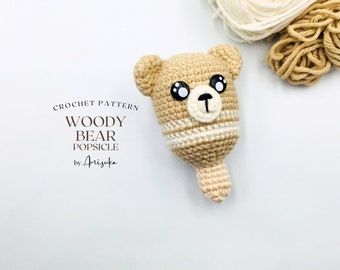 Crochet Bear Amigurumi Pattern: Woody Popsicle Keychain (PDF Pattern)