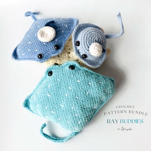 Crochet Stingray Amigurumi Pattern Bundle: Captain & Sailor Ray (PDF)