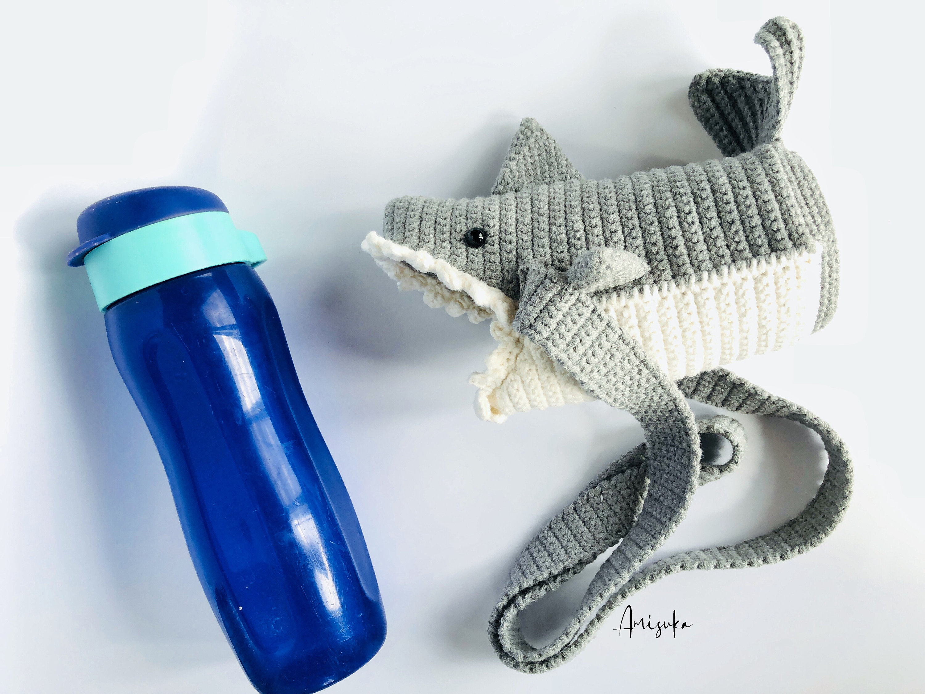 ハンドメイド　オーダー　水筒　カバー　サメ　魚 ハンドメイド オーダー 水筒 カバー サメ 魚 ハンドメイド オーダー