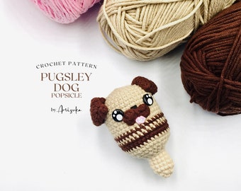 Pugsley Dog Crochet Pattern, Amigurumi Pug Keychain (PDF Pattern)