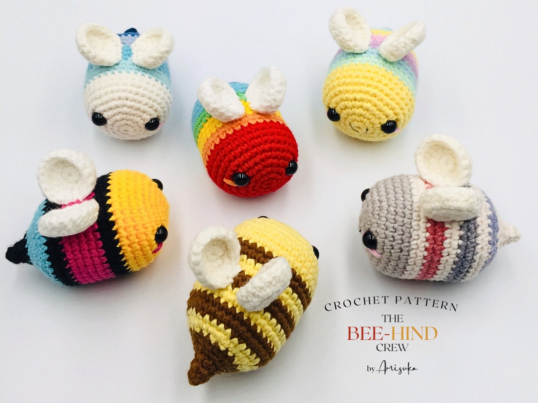 Rainbow Bee Crochet Pattern, Amigurumi Kawaii Bumblebee (PDF Pattern ...