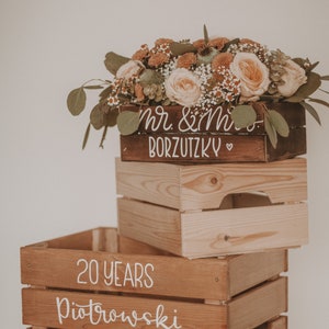 Weinkiste Personalisiert - Geschenkekiste/Holzkiste zur Hochzeit, zum Hochzeitstag - Geschenk für besondere Anlässe