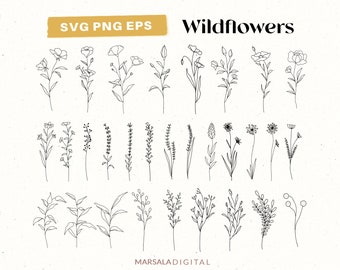 Download Floral Line Svg Etsy