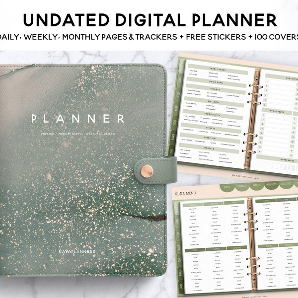 Samsung Notes Planner Undated, iPad Planner, Digital Planner, Digital Calendar, Notability, Daily Life Planner, Realistic Digital Planner
