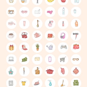 Everyday Icons Clipart, Watercolor Planner Clipart, Planner ...