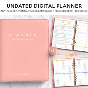 Digital Planner Undated, iPad Planner, Goodnotes Planner, Digital Calendar, Notability, Daily Life Planner, Realistic Digital Planner Ring