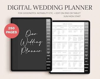 Digital Wedding Planner, Wedding Digital Download, Wedding Planner PDF, iPad Wedding Planner, GoodNotes, Wedding Checklist, Wedding Budget