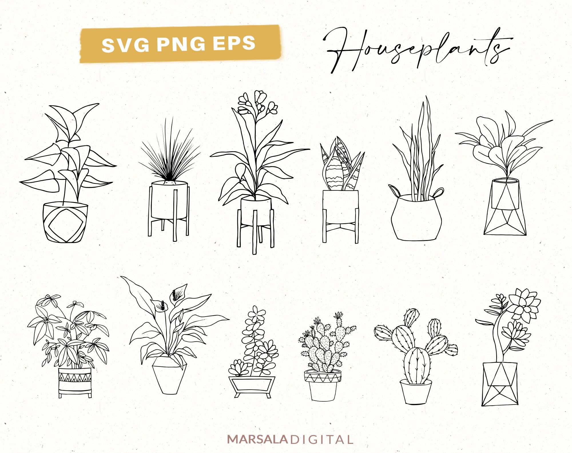 House Plants SVG Bundle Indoor Plants SVG Potted Plant SVG Etsy