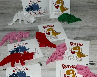 Dinosaur valentines or party favors with cards