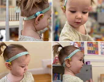 Diademas elásticas para audífonos/IC con temática de personajes, diadema de uso prolongado para audífonos bilaterales/unilaterales, bandas deportivas, temáticas de personajes