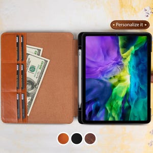 Personalized iPad Case Gifts For Men, Custom Leather iPad Pro 13 Case Gift For Women, iPad Pro 11 Case Leather iPad Air 13, iPad Air 11 Case