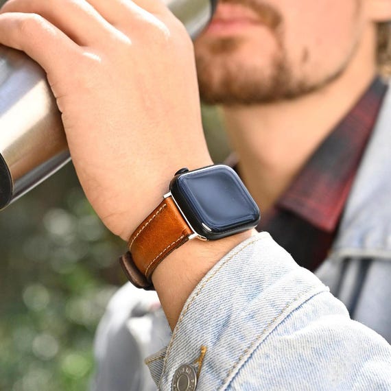 Apple Watch Band, Leather Apple Strap 38mm 40mm 41mm 42mm 45mm 46mm 49mm Ultra, Apple Watch Series 11 10 9 8 7 6 5 4 3 2, Custom iWatch Band