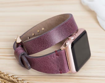 Handmade Personalized Apple Watch Band, Custom Full Grain Leather Apple Watch 11 Strap, 38mm 40mm 44mm 41mm 42mm 45mm 46mm 49mm, iWatch band