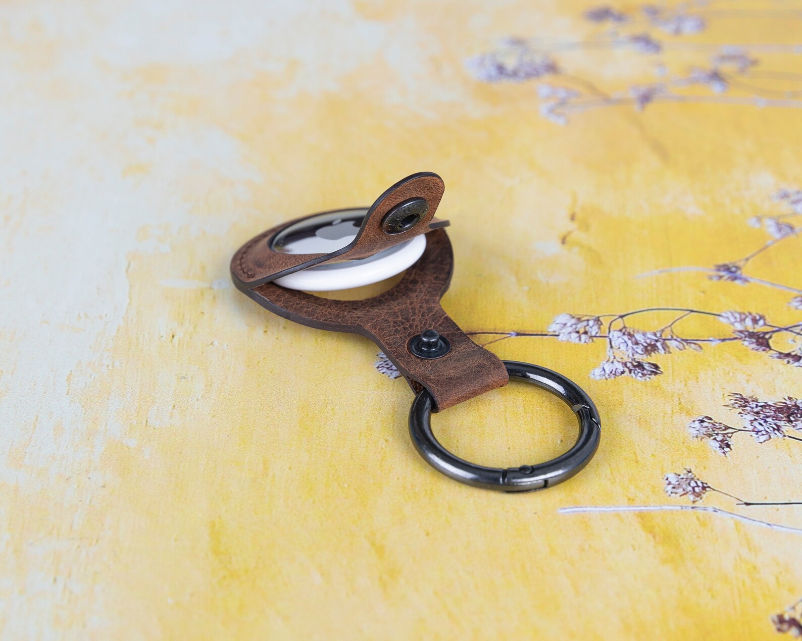 Airtag Leather Keychain Leather Airtags Airtag Key Ring Etsy