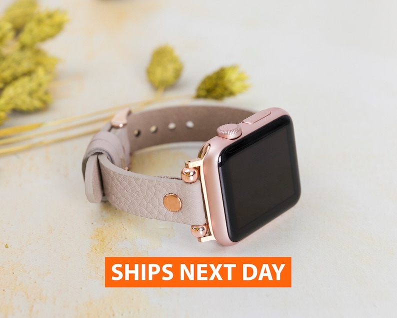 Handmade Leather Apple Watch Band to Personalize 41mm|40mm|38mm 49|45|44|42mm Watch Strap Christmas Gift for Her Women, Series ULTRA 8 7 6.. 