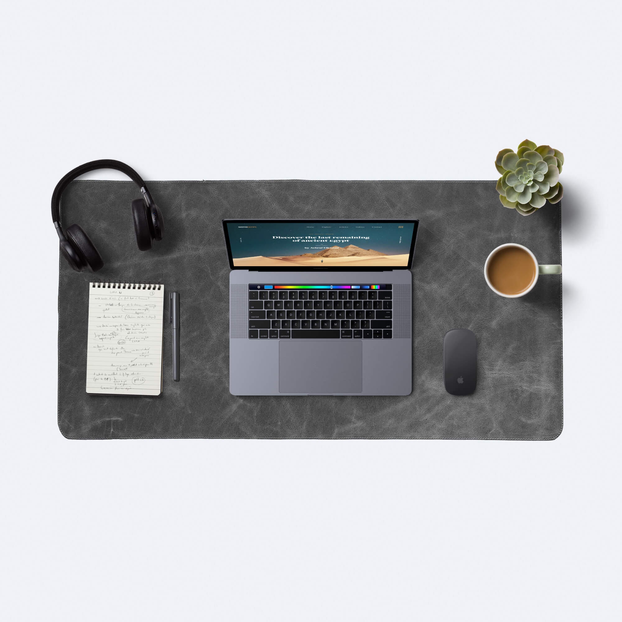 Leather Desk Mat, Custom Size Desk Pad, Desk Protector, Gray Desk Top Pad, Aesthetic Desk Blotter, Office Desk Mat Gift,Extra Large Desk Pad