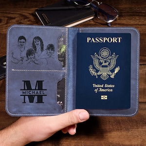 Passport Cover Personalized Gift For Him Men, Leather Passport Holder Gift For Dad,Passport Wallet Gift For Boyfriend,Christmas Gift Husband
