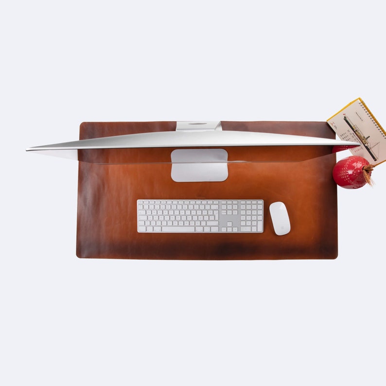 Leather Desk Mat Custom Size Desk Pad Desk Protector Gray Etsy