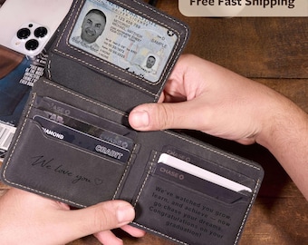 Personalisierte Abschlussgeschenke für ihn: Herren Leder Geldbörse