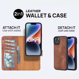Leather iPhone Magsafe Case, iPhone 15 Pro Max Case, iPhone 13 Case, iPhone 14 Pro Wallet Case, Personalized iPhone Card Cover for Christmas